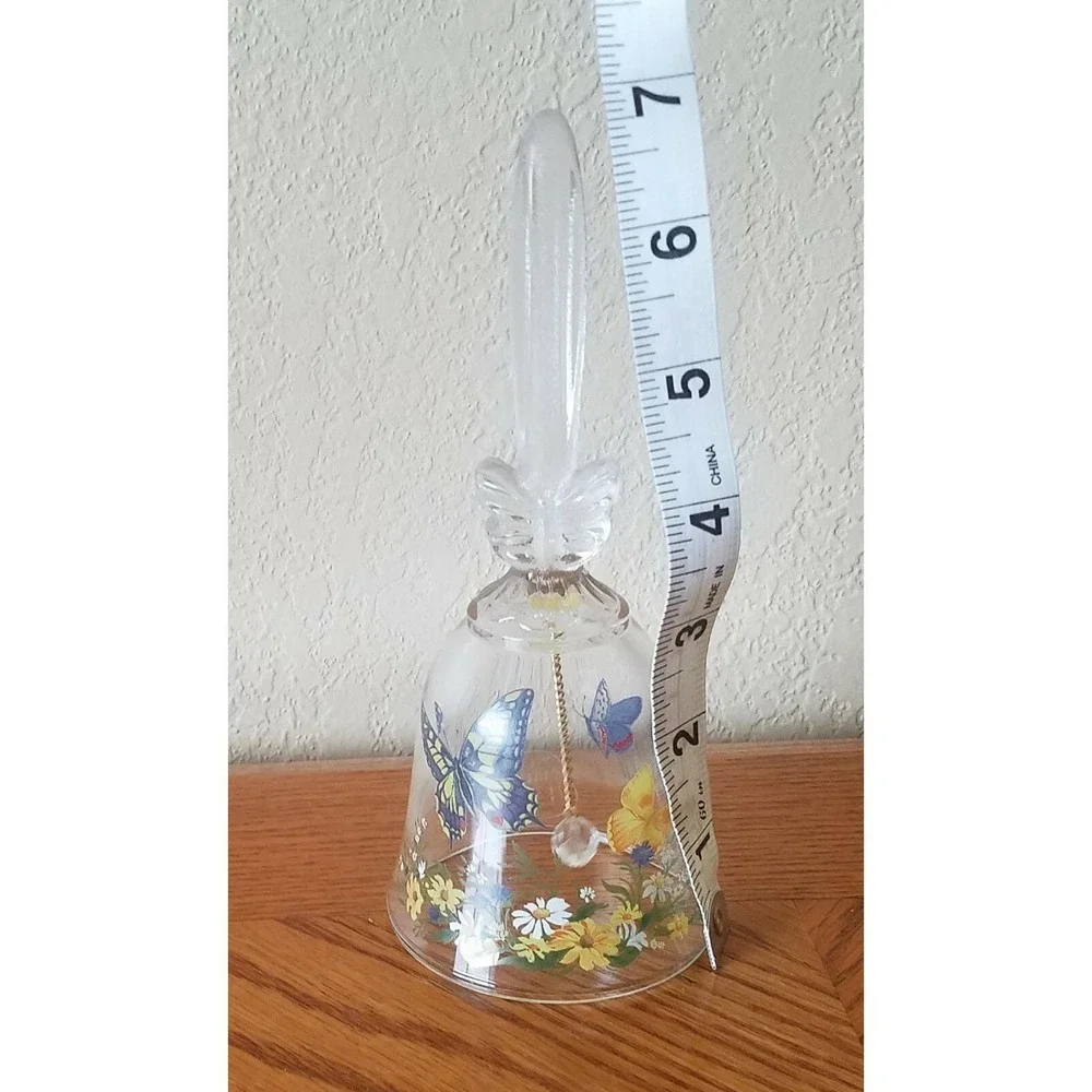 Avon Butterfly Floral 24% Full Lead Crystal Bell (1990)